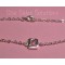 Breast Cancer Awareness Sterling Silver Crystal Bracelet