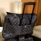 Monogrammed Black Quilted Laptop Bag