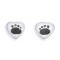 Sterling Silver Paw Print Heart Stud Earrings