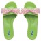 OKA b. Madison Kiwi Green & Pink Leopard Ribbon Sandals