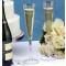 Modern Bride and Groom Champagne Flute Glasses