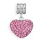 Pink Swarovski Crystal Heart Euro Bead