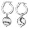 Softball Bead Hoop Sterling Silver Earrings